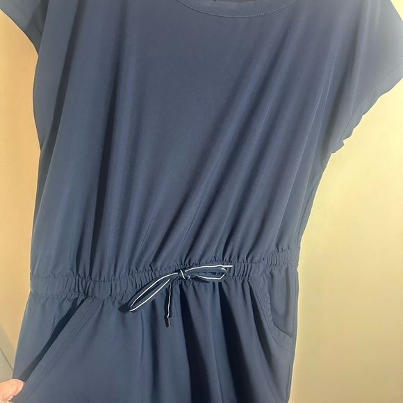 T by Talbots LIGHTWEIGHT STRETCH DRESS navy performance size medium P - Picture 6 of 7